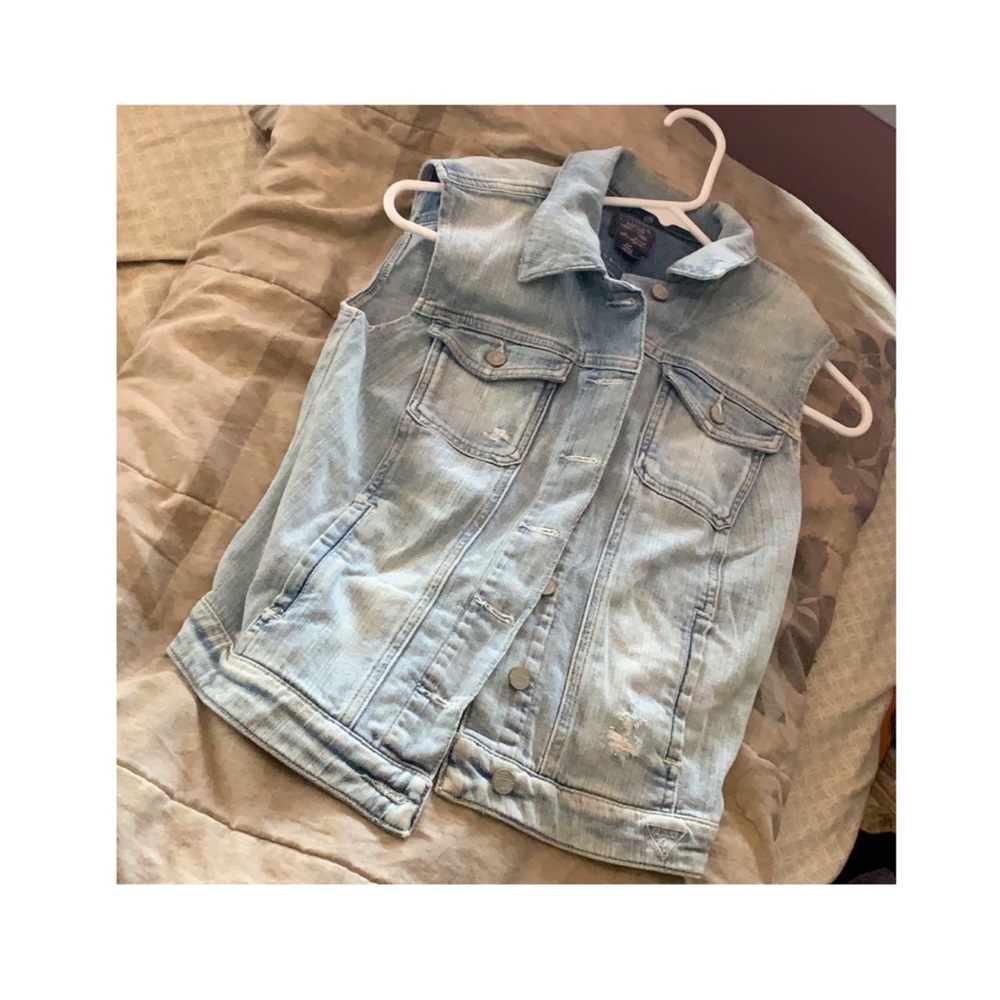 Guess Light wash denim vest